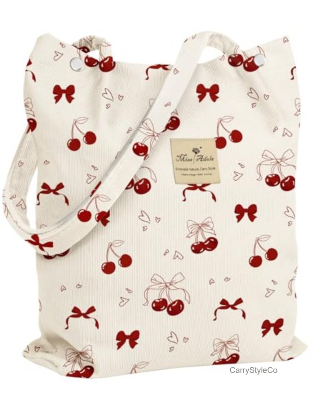 Corduroy Tote Bag for Women Large Shoulder Bag Magnetic Closure Reusable